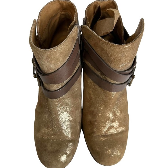 Sofft Ankle Booties Women’s sz. 6M Oakes Anthracite‎ Brown Suede Strapped Heel - Picture 7 of 11